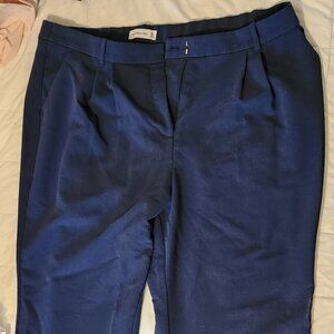 GUC Abercrombie and Fitch Pleated Wide Leg High Rise Navy Pant 35 20s Curve Love